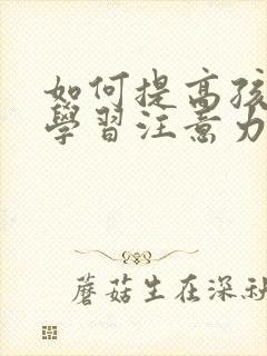 如何提高孩子的学习注意力和专注力