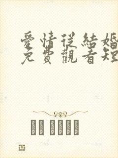 爱情从结婚开始免费观看短剧