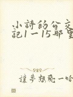 小诗的公交车日记1一15哪里能看