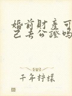 婚前财产可以自己去公证吗