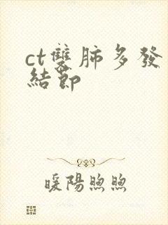 ct双肺多发小结节