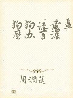 狗狗流黄鼻涕怎么办有浓