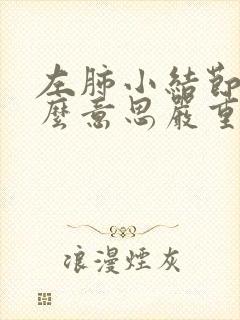 左肺小结节是什么意思严重吗