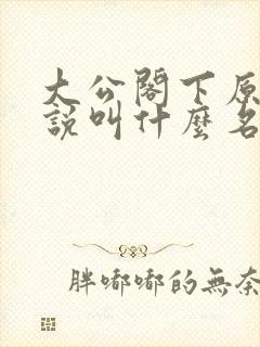 大公阁下原著小说叫什么名字封面