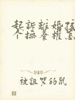 起诉离婚孩子两个抚养权怎么判