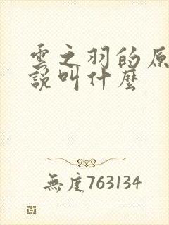 云之羽的原著小说叫什么