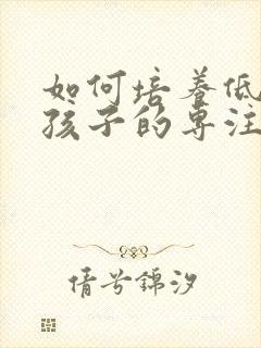 如何培养低年级孩子的专注力