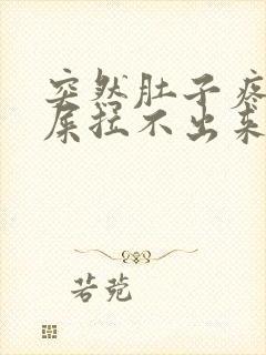 突然肚子疼想拉屎拉不出来怎么回事