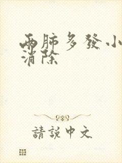 两肺多发小结节消除