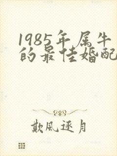1985年属牛的最佳婚配属相