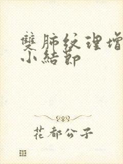 双肺纹理增多有小结节