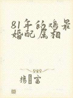 81年的鸡最佳婚配属相