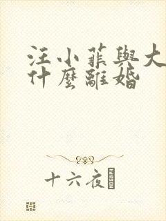 汪小菲与大s为什么离婚封面