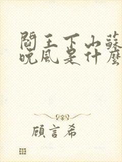 阎王下山苏文陆晚风是什么小说