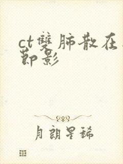 ct双肺散在结节影封面