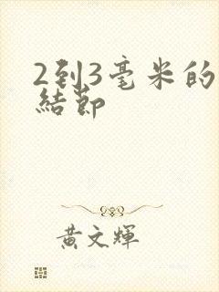 2到3毫米的肺结节