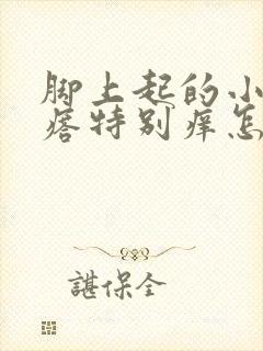 脚上起的小红疙瘩特别痒怎么回事