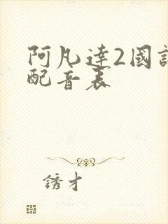 阿凡达2国语版配音表