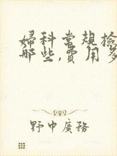 妇科常规检查有哪些,费用多少封面