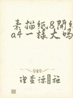 素描纸8开纸是a4一样大吗