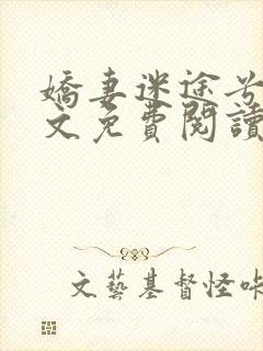 娇妻迷途兮夜全文免费阅读封面