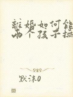 离婚如何能争取两个孩子抚养权