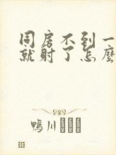 同房不到一分钟就射了怎么回事?