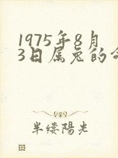 1975年8月3日属兔的命运封面