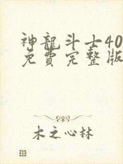 神龙斗士40集免费完整版国语