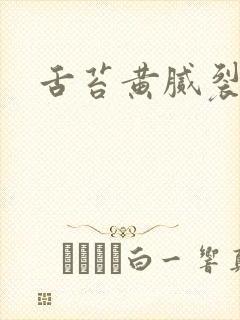 舌苔黄腻裂纹舌封面