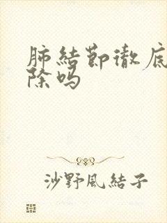 肺结节彻底能消除吗