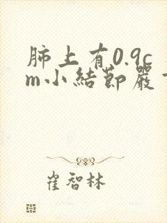 肺上有0.9cm小结节严重吗