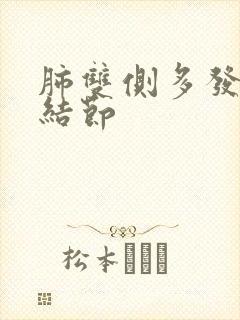 肺双侧多发微小结节