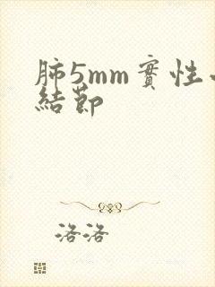 肺5mm实性小结节