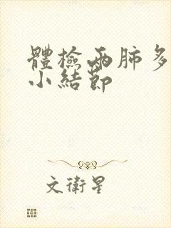 体检两肺多发微小结节