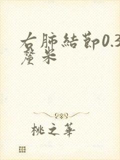 右肺结节0.3厘米封面