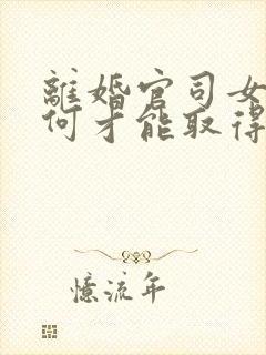 离婚官司女方如何才能取得孩子抚养权封面