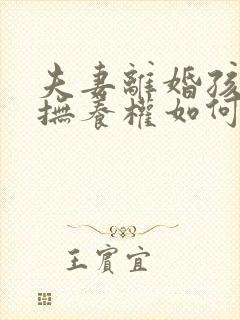 夫妻离婚孩子的抚养权如何判决