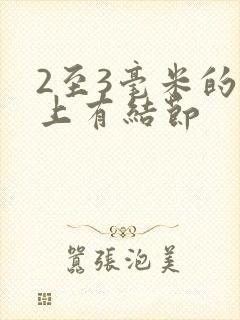 2至3毫米的肺上有结节