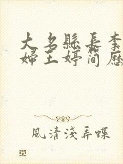 大名县长李爽媳妇王婷简历