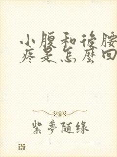 小腹和后腰一起疼是怎么回事封面