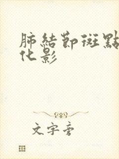 肺结节斑点状钙化影