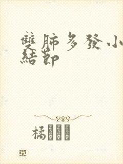 双肺多发小,微结节