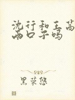 沈行和王茜华是两口子吗