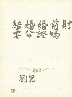 结婚婚前财产需要公证吗