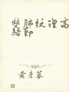 双肺纹理高密度结节