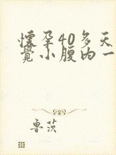 怀孕40多天感觉小腹内一跳一跳的封面