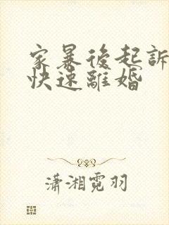 家暴后起诉怎么快速离婚