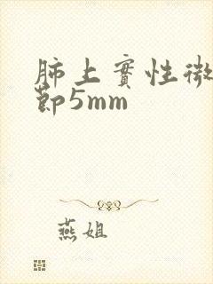 肺上实性微小结节5mm