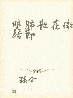 双肺散在微小硬结节